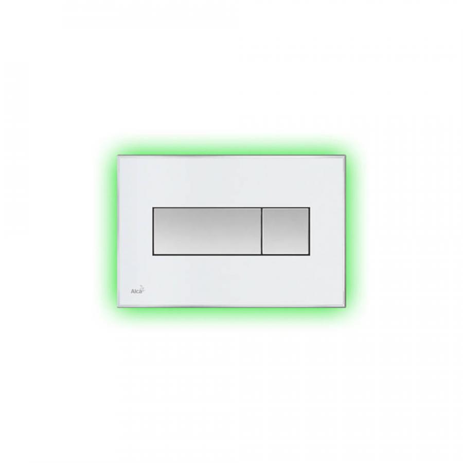 Alcaplast  Кнопка управления с цветной пластиной, светящаяся кнопка белая, свет зеленый  M1470-AEZ112  - Изображение 1