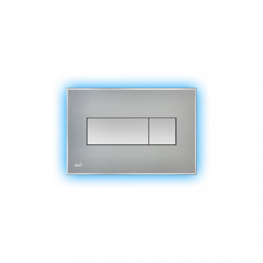 Alcaplast  Кнопка управления с цветной пластиной, светящаяся кнопка сталь матовая, свет голубой  M1471-AEZ111  - Изображение 1