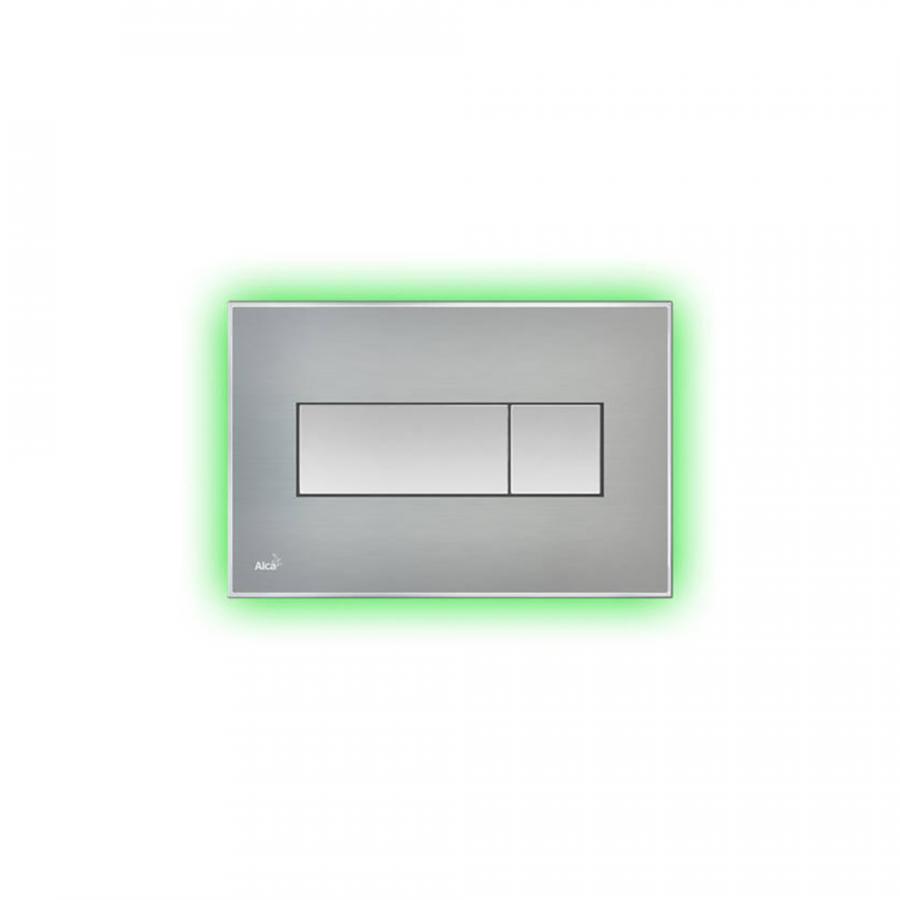 Alcaplast  Кнопка управления с цветной пластиной, светящаяся кнопка сталь матовая, свет зеленый  M1471-AEZ112  - Изображение 1