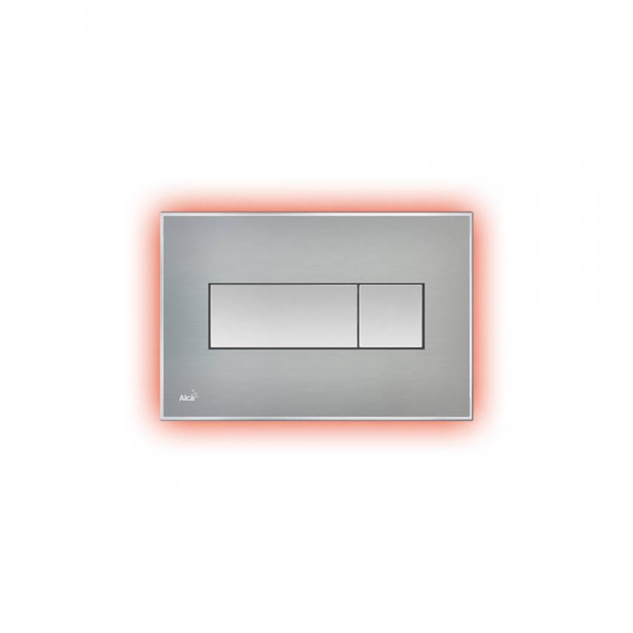 Alcaplast  Кнопка управления с цветной пластиной, светящаяся кнопка сталь матовая, свет красный  M1471-AEZ113  - Изображение 1