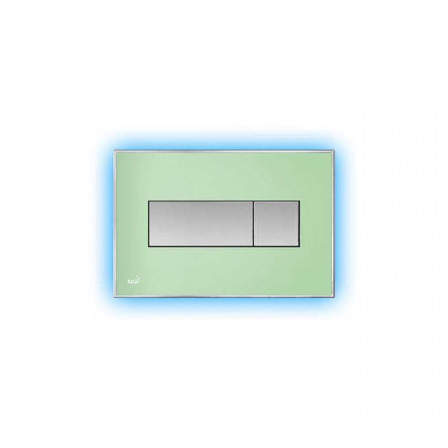 Alcaplast  Кнопка управления с цветной пластиной, светящаяся кнопка зеленая, свет голубой  M1472-AEZ111  - Изображение 1