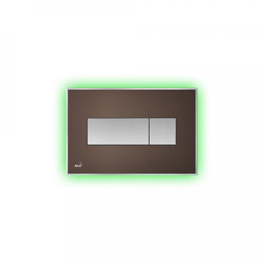 Alcaplast  Кнопка управления с цветной пластиной, светящаяся кнопка коричневая, свет зеленый  M1473-AEZ112  - Изображение 1