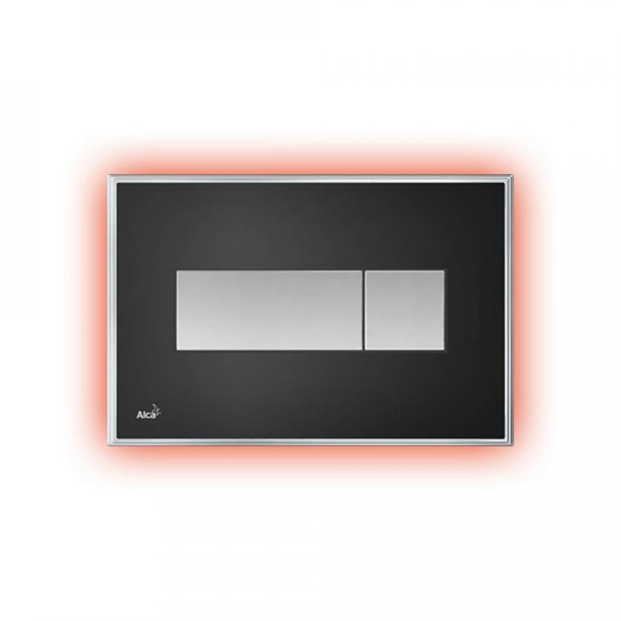 Alcaplast  Кнопка управления с цветной пластиной, светящаяся кнопка черная глянцевая, свет красный  M1474-AEZ113  - Изображение 1