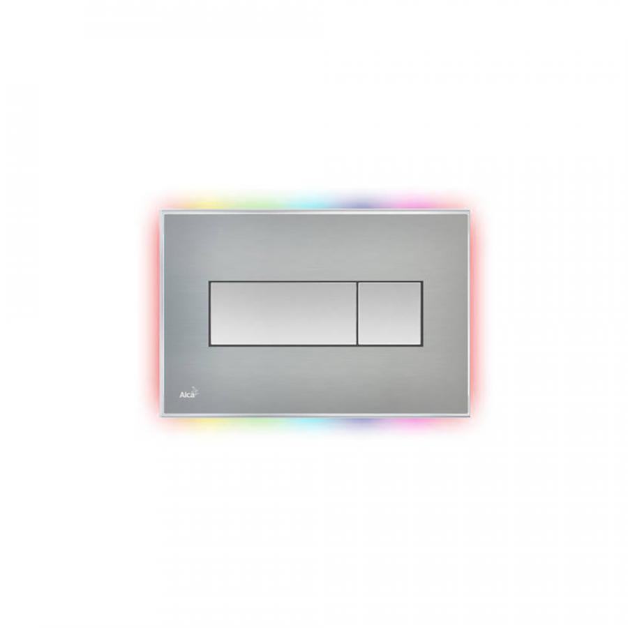 Alcaplast  Кнопка управления с цветной пластиной, светящаяся кнопка сталь матовая, свет радуга  M1471 - R  - Изображение 1