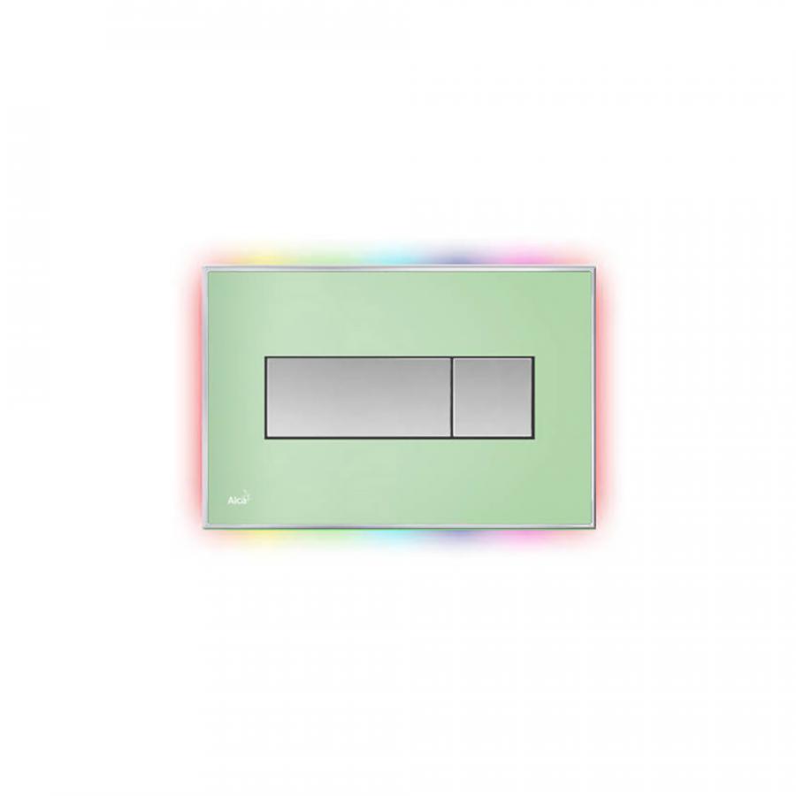 Alcaplast  Кнопка управления с цветной пластиной, светящаяся кнопка зеленая, свет радуга  M1472 - R  - Изображение 1