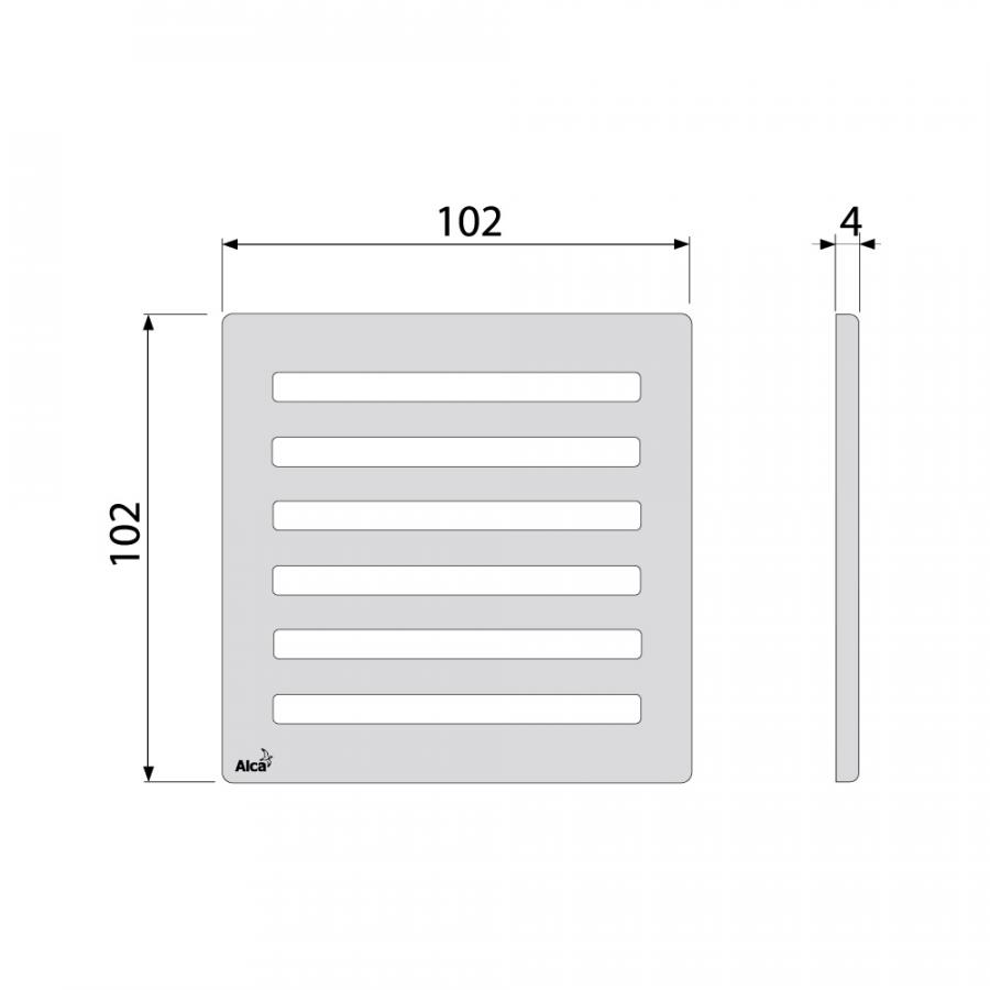 Alcaplast  Дизайновая решетка 102 × 102 × 5 латунь – хром дизайн 3  MPV003  - Изображение 2