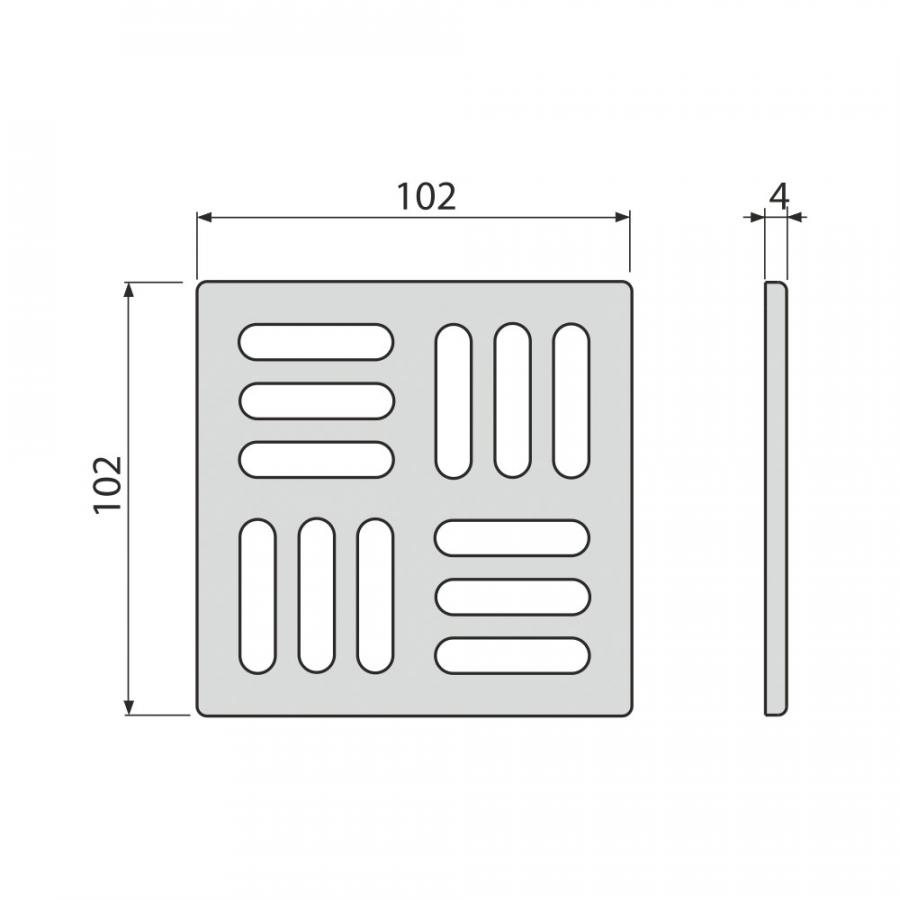 Alcaplast Решетка для трапа из нержавеющей стали 102×102 мм, нержавеющая сталь