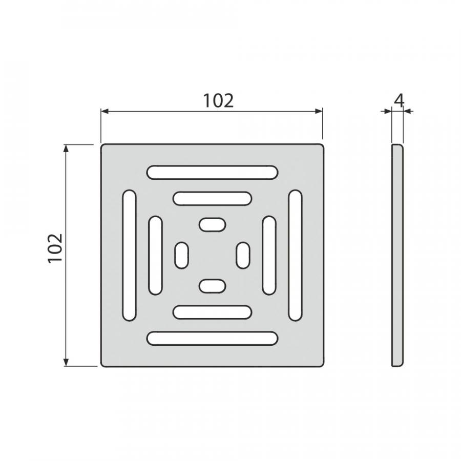 Alcaplast  Решетка для трапа из нержавеющей стали 102×102 мм, нержавеющая сталь дизайн 2  MPV012  - Изображение 2