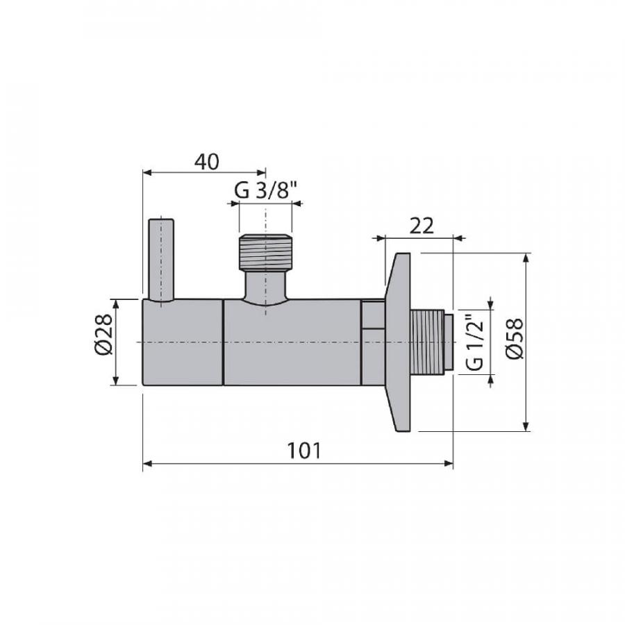 Alcaplast  Угловой вентиль с фильтром 1/2'×3/8' никель глянец  ARV001-N-P  - Изображение 2