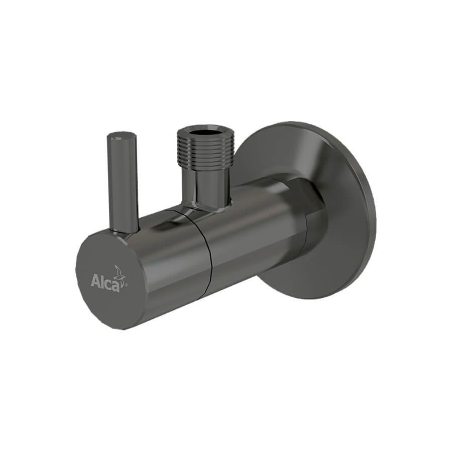 Alcaplast  Угловой вентиль с фильтром 1/2'×3/8' GUN METAL-глянец  ARV001-GM-P  - Изображение 1