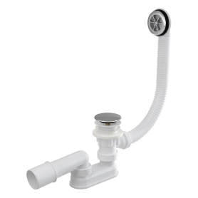 Сифон для ванны click/clack хромированный пластик