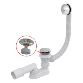 Сифон для ванны click/clac металл