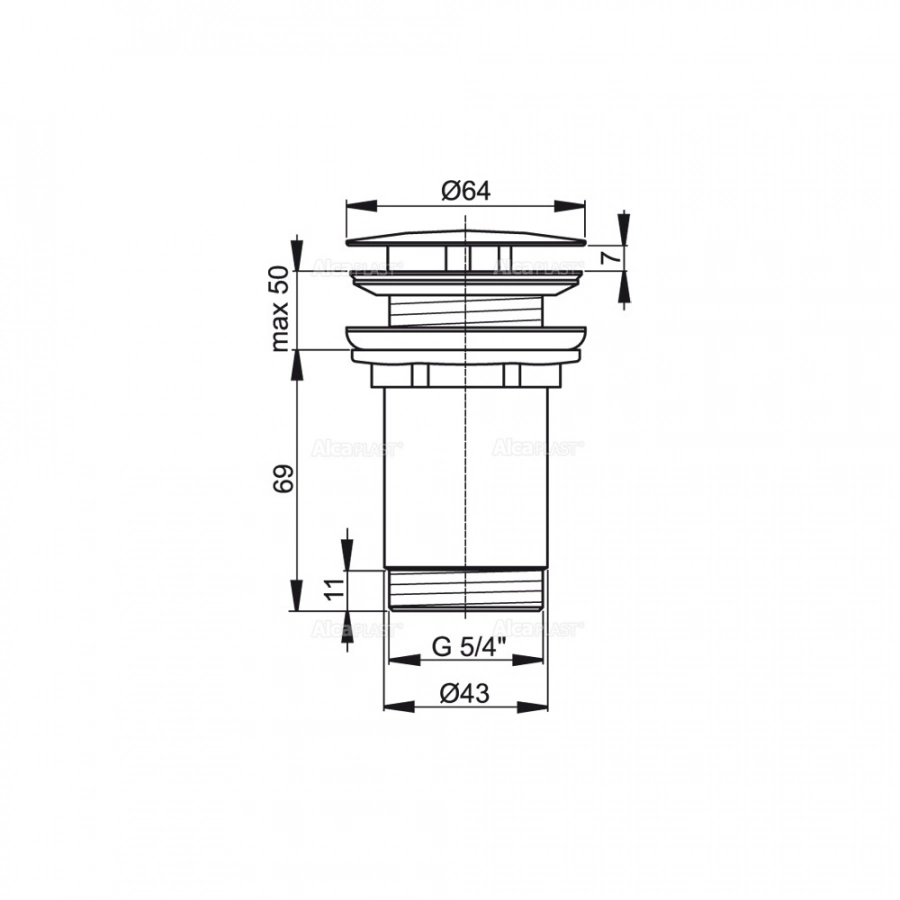 Alcaplast Водослив для умывальника 5/4