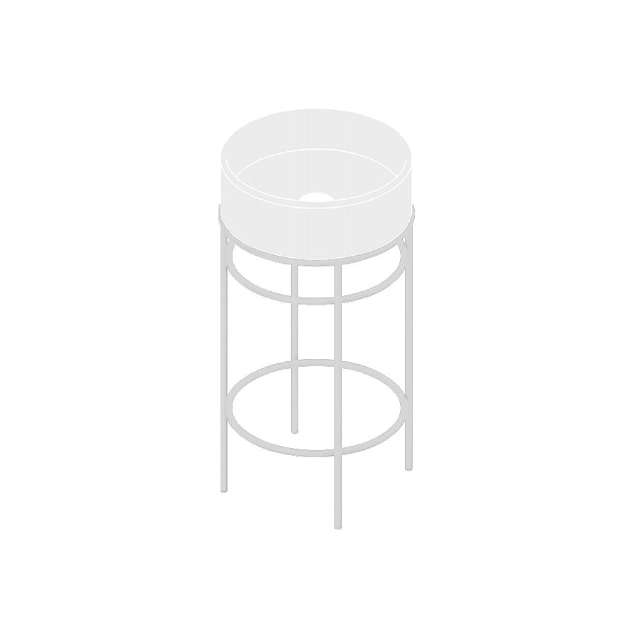 ARTCERAM Консоль металлическая для круглой раковины 44 см черная матовая ACA058 17 - Изображение 3
