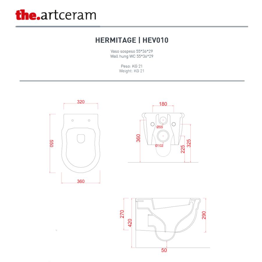 ARTCERAM Унитаз подвесной 36x55 см изображение