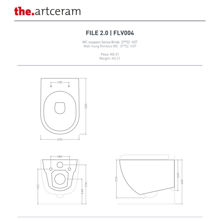 ARTCERAM Унитаз подвесной Rimless 37x52 см узнать цену