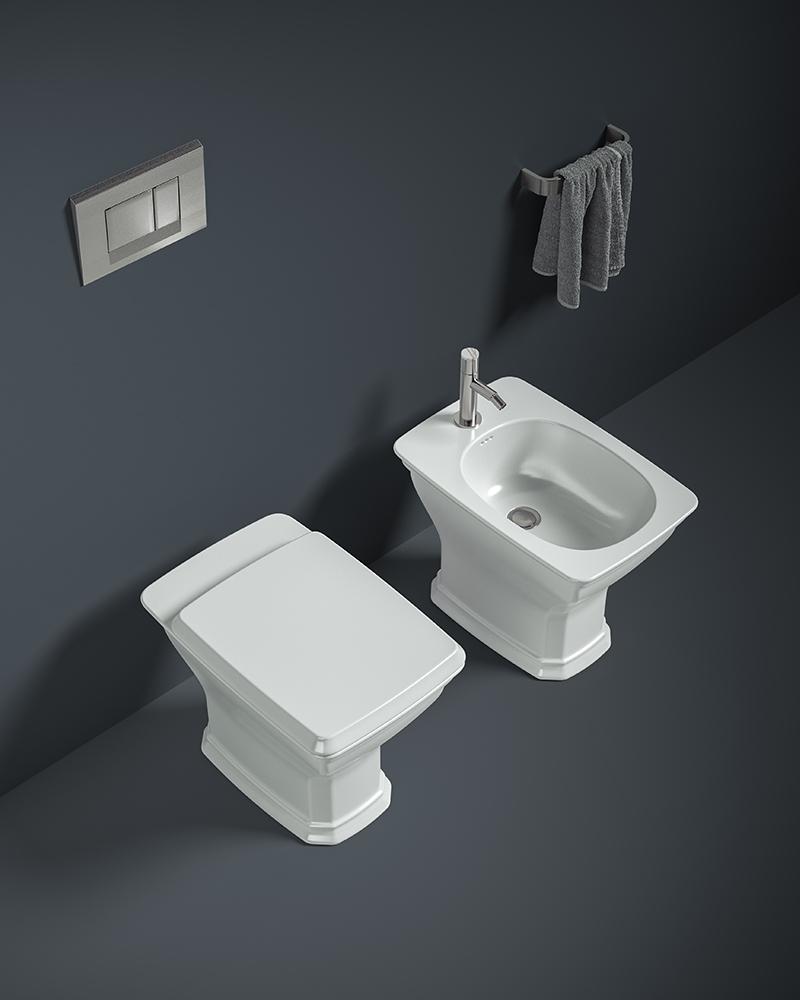 ARTCERAM Унитаз напольный 36x54 см со сливом в стену
