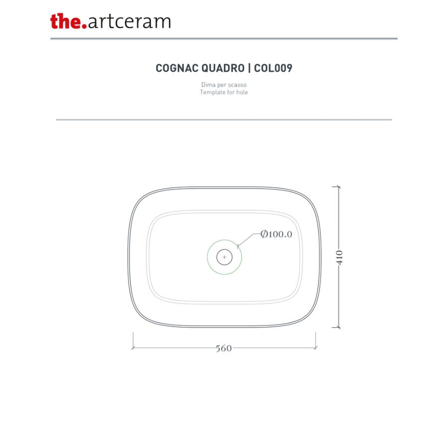 Купить ARTCERAM Раковина настольная Quadro 56x41см Saniglaze