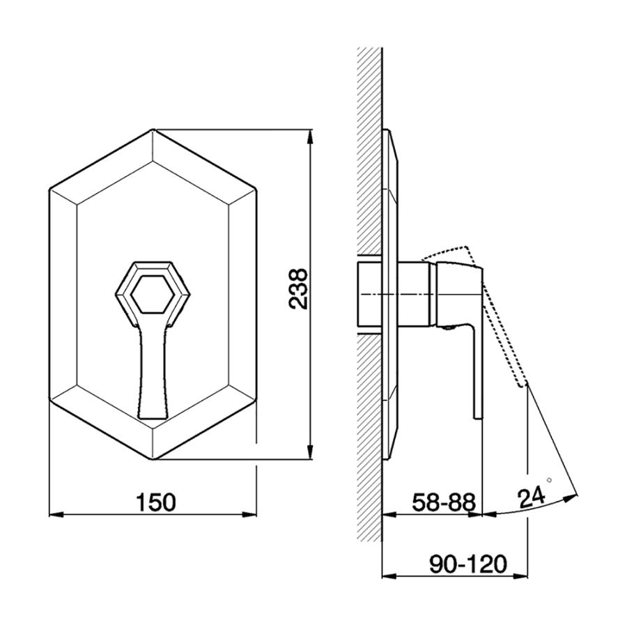 CISAL Внешняя часть встроенного смесителя на душ
