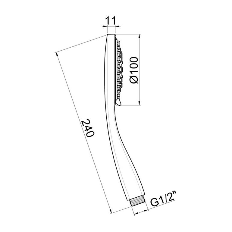 ALMAR Лейка душевая ручная 100 мм с 3 типами струи