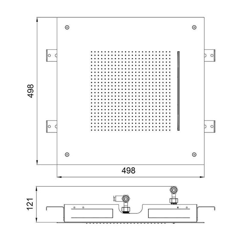ALMAR Встраиваемый верхний душ 498х498 2 типа струи
