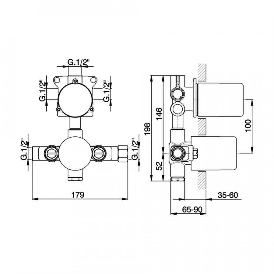 CISAL Внутренняя часть для встроенного термостата ZA01850104 - Изображение 2