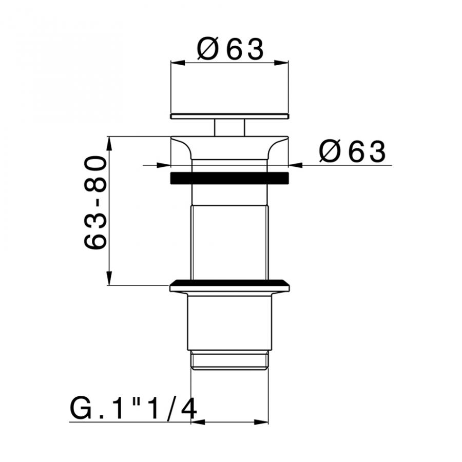CISAL Донный клапан 1'1/4 для раковин без перелива хром ZA00161321 - Изображение 2