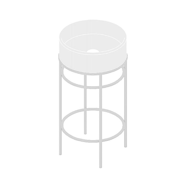 ARTCERAM Консоль металлическая для круглой раковины 44 см белая матовая ACA058 05 - Изображение 1