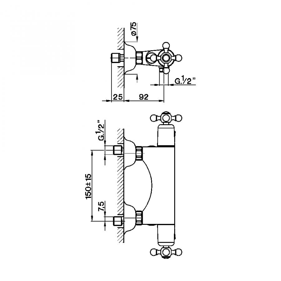 CISAL Arcana Термостатический смеситель для душа хром AC00045121 - Изображение 2