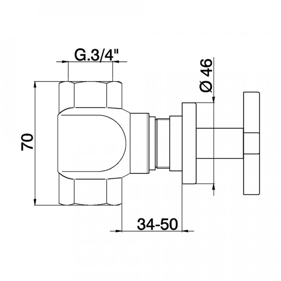 CISAL Встроеный запорный вентиль 3/4 в комплекте с встроенной частью