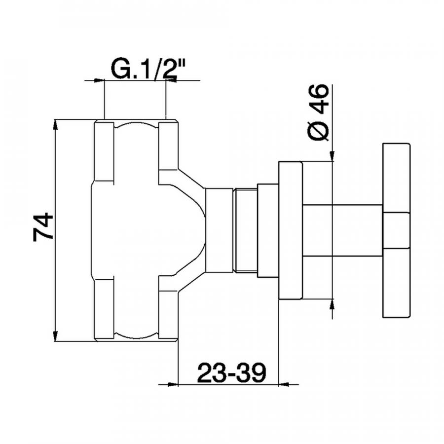 CISAL Barcelona Встроеный запорный вентиль 1/2 в комплекте с встроенной частью Хром BQ00031021 - Изображение 2