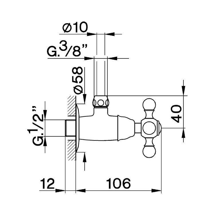 CISAL Arcana Угловой вентиль 1/2' бронзовый AR00146027 - Изображение 2