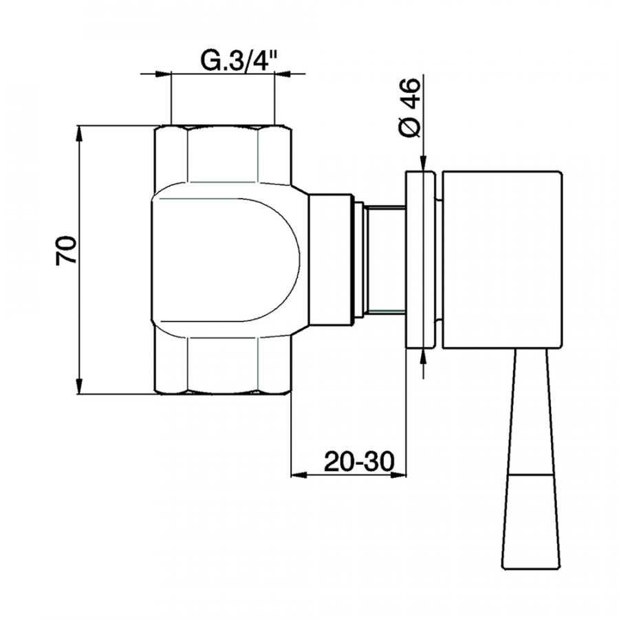 CISAL Pumpy Запорный вентиль 3/4' хром PU00030379 - Изображение 2