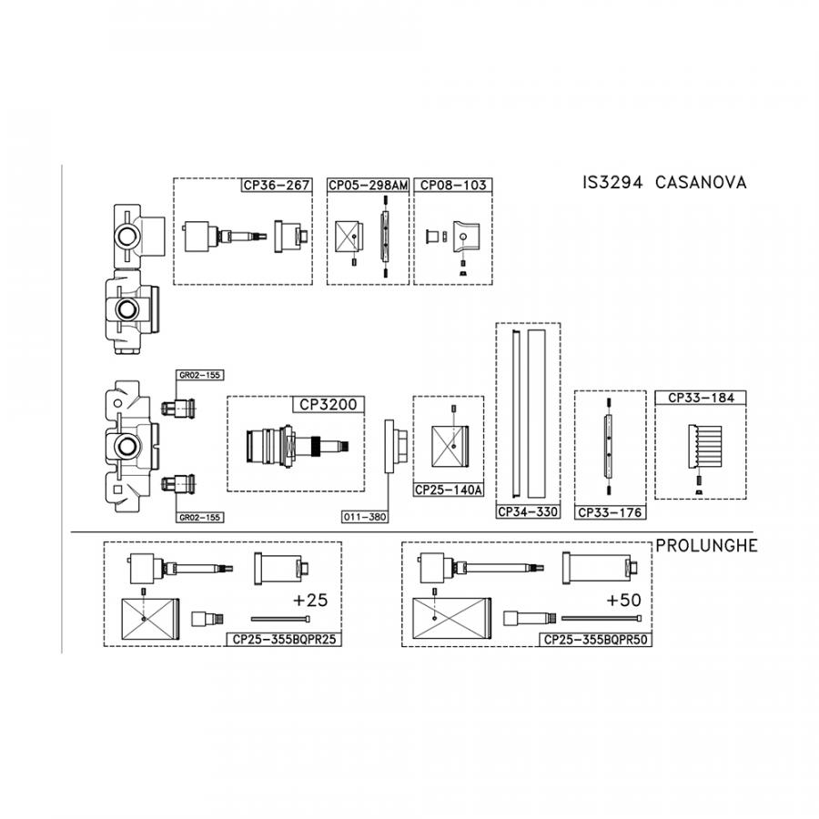 STELLA Casanova Внешняя часть встраиваемого термостатического смесителя с переключателем на 2 положения хром CS06012CR00 - Изображение 2