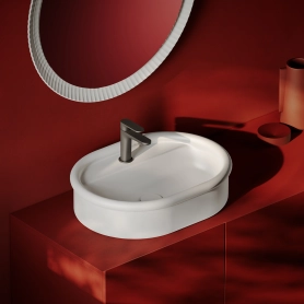 Раковина настольная, овальная 60x45 см, с отверстием под смеситель