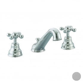 Смеситель для раковины на 3 отверстия с донным клапаном