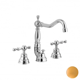 Смеситель для раковины на 3 отверстия с донным клапаном