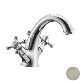 Смеситель двухвентильный для раковины на 1 отверстие с донным клапаном