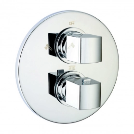 Внешняя часть встраиваемого термостатического смесителя с переключателем на 3 положения