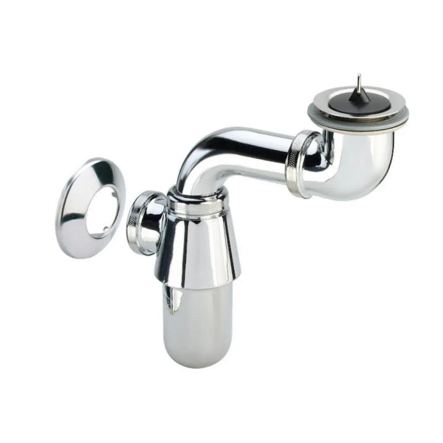 VIEGA Сифон для раковины бутылочный с выпуском, верхней розеткой и пробкой 1 1/4