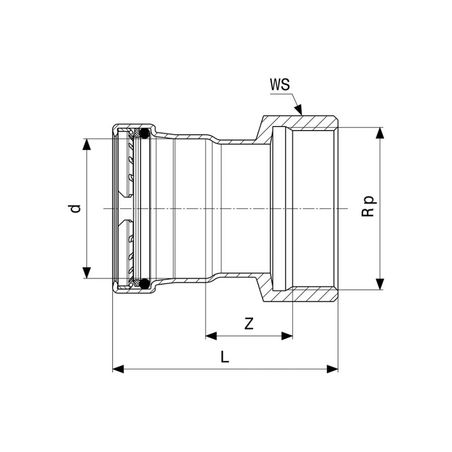 VIEGA Соединительный элемент Profipress XL Модель 2412XL Ø 64/2½ 577667 - Изображение 3
