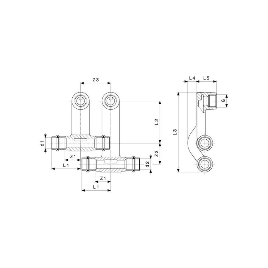 VIEGA Соединительный элемент для подключения радиатора Sanpress Модель 2273.1 Ø 15/½/15 446628 - Изображение 3