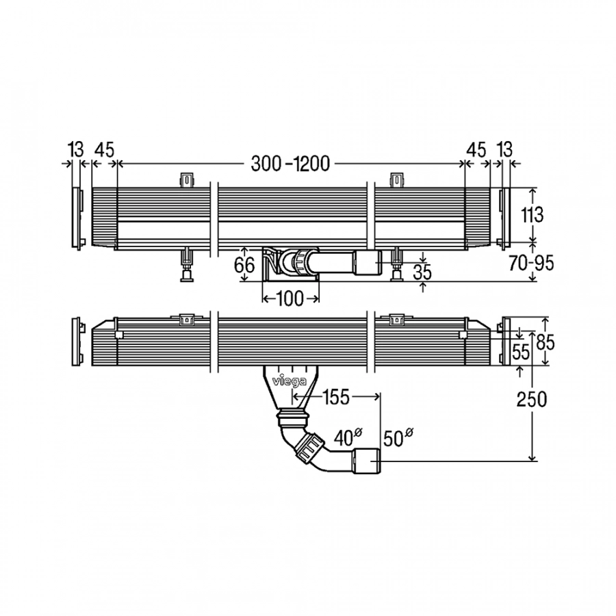 VIEGA Advantix Vario Модель 4968.10 Базовый элемент душевого лотка для ...