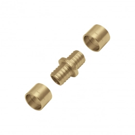 Соединитель двухсторонний латунный Push - сервисный элемент для труб PE-RT и PE-Xc