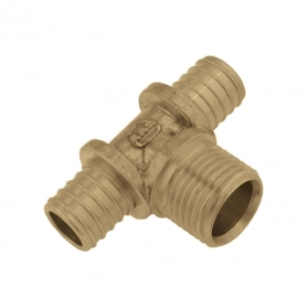 Тройник латунный Push, с резьбой наружной