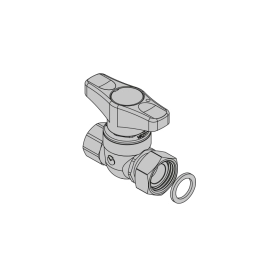 TOP ENTRY T4J Кран для счетчиков прямой, версия с резьбой, поворотная гайка
